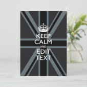 Black on Black Keep Calm en Jouw tekst Union Jack (Staand voorkant)