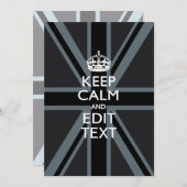 Black on Black Keep Calm en Jouw tekst Union Jack (Voorkant / Achterkant)