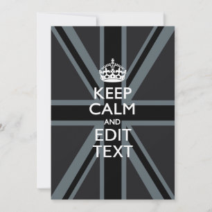 Black on Black Keep Calm en Jouw tekst Union Jack