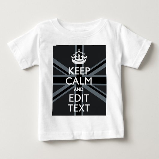Black on Black Keep Calm en Jouw tekst Union Jack (Voorkant)