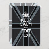 Black on Black Keep Calm en Jouw tekst Union Jack (Voorkant / Achterkant)