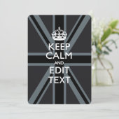 Black on Black Keep Calm en Jouw tekst Union Jack (Staand voorkant)
