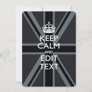 Black on Black Keep Calm en Jouw tekst Union Jack