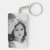 Black on Grey Chrysanthemums with Photo Sleutelhanger (achterkant)