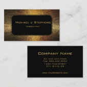 Black on Hammered Gold  Business Card Visitekaartje (Voorkant / Achterkant)