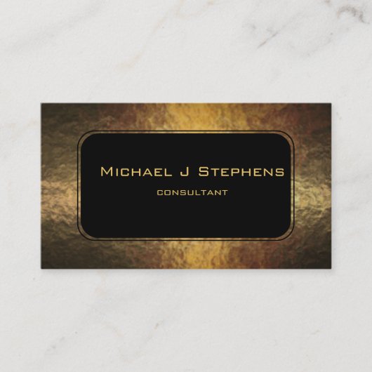 Black on Hammered Gold  Business Card Visitekaartje (Voorkant)