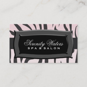 Black on Light Roze Zebra Stripes Visitekaartje