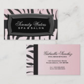 Black on Light Roze Zebra Stripes Visitekaartje (Voorkant / Achterkant)