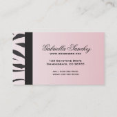 Black on Light Roze Zebra Stripes Visitekaartje (Achterkant)