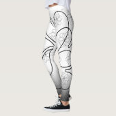 Black on White Chic hart S flower Pattern Leggings (Links)