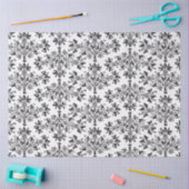 Black on White Elegant Floral Damask Tissuepapier (Craft)