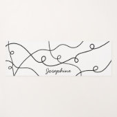 Black On White Geometric Loops Pattern And Name Yogamat (Voorkant (horizontaal))