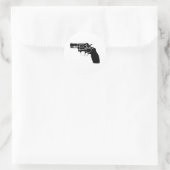 Black on White Snub Revolver Sticker (Tas)
