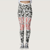 black on white with red leggings (Voorkant)