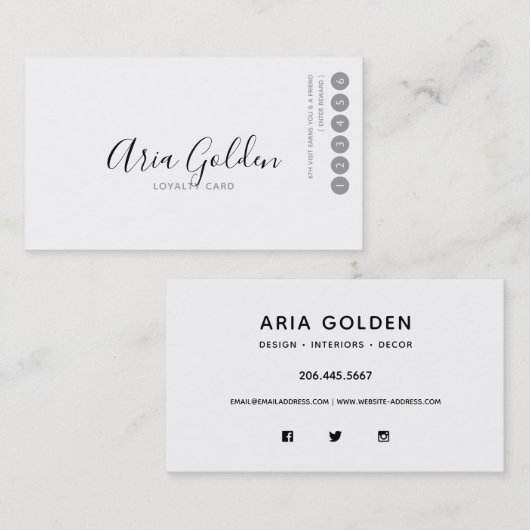 Black on White Zeer minimale Typography Loyalty (Voorkant / Achterkant)