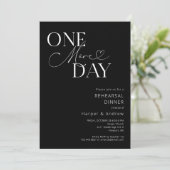 Black One More Day repetitie diner uitnodiging (Staand voorkant)