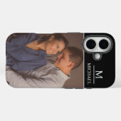 Black One Photo Name and Initial Case-Mate iPhone Case (Achterkant (horizontaal))