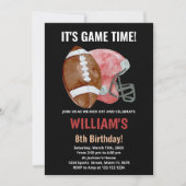 Black One Red Football Birthday-uitnodigingen Kaart (Voorkant)