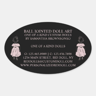 Black One van een soort Fashion Doll Collector Ovale Sticker