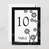 Black Onxy Floral Pattern Sjabloon Table Numbers Briefkaart (Voorkant / Achterkant)