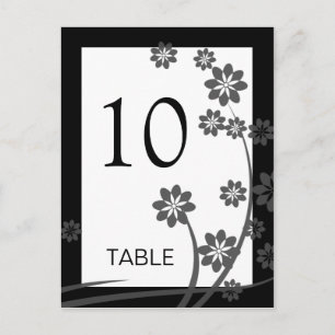 Black Onxy Floral Pattern Sjabloon Table Numbers Briefkaart