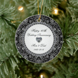 Black Onyx Diamond Wedding Jubileum Keramisch Ornament