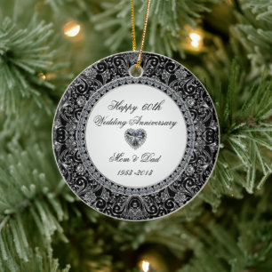 Black Onyx Diamond Wedding Jubileum Keramisch Ornament