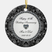 Black Onyx Diamond Wedding Jubileum Keramisch Ornament (Voorkant)
