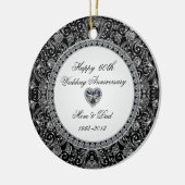 Black Onyx Diamond Wedding Jubileum Keramisch Ornament (Links)
