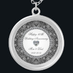 Black Onyx Diamond Wedding Jubileum Zilver Vergulden Ketting<br><div class="desc">Een Digitalbcon-Afbeeldingen ontwerp met een platinum zilver- en zwart onyx-stijlthema met een verscheidenheid aan aangepaste afbeeldingen, vormen, patronen, stijlen en lettertypen in dit eenvormig "Black Onyx Style Diamond Wedding Jubileum" Silver Plated Ketting. Dit aantrekkelijke en elegante ontwerp is compleet met aanpasbare tekstletters, waardoor dit het perfecte accessoire is om die...</div>