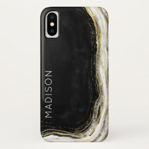 Black Onyx en Gold Foil Geode Agate, op maat gemaa Case-Mate iPhone Case