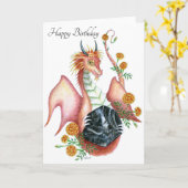 Black Onyx (Leo) - Verjaardag Kaart (Gele Bloem)