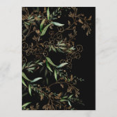 Black Onyx Modern Gold Boho Leafy Vrijgezellenfees Kaart (Achterkant)