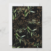 Black Onyx Modern Gold Boho Leafy Vrijgezellenfees Kaart (Achterkant)