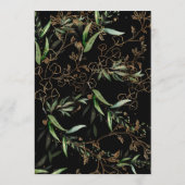 Black Onyx Modern Gold Boho Leafy Vrijgezellenfees Kaart (Achterkant)