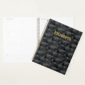 Black Onyx Tiled Pattern Name Monogram Planner (Display)