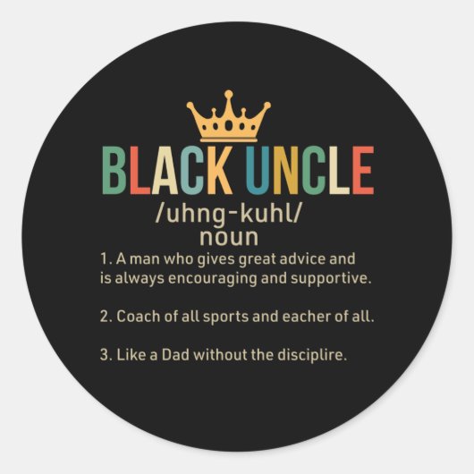 Black oom Definition Proud oom Ronde Sticker (Voorkant)