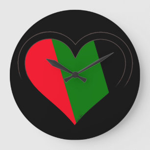 BLACK OP BLACK LOVE CLOCK GROTE KLOK