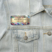 Black Opal Faux Gold Folie Glitter Naam Tag (In situ)