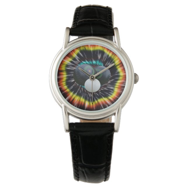 Black Opal Lawn Bowls Tie Dye Horloge (Voorkant)