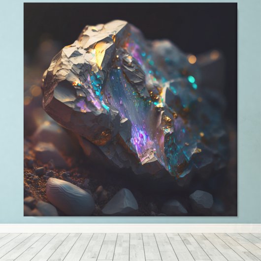 Black Opal Ore Macro Canvas (Insitu (Houten vloer))