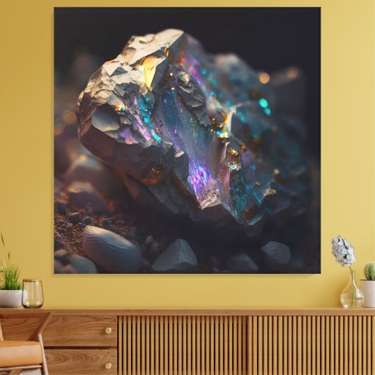 Black Opal Ore Macro Canvas (Insitu (Woonkamer))