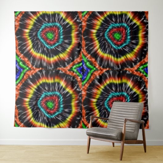 Black Opal Tie Dye Wandkleed (In Situ (horizontaal))