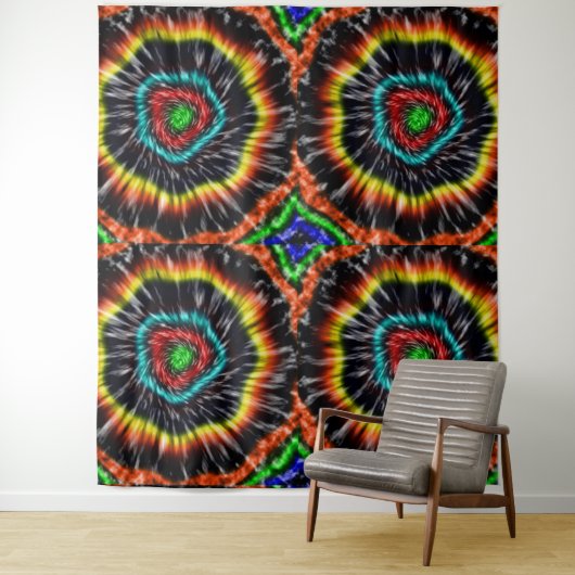 Black Opal Tie Dye Wandkleed (In situ)