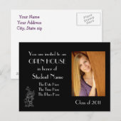 black open house briefkaart (Voorkant / Achterkant)