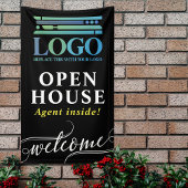 Black Open House Realtor Logo Welkom Spandoek