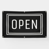 BLACK OPEN SIGN FLAG SPANDOEK (Horizontaal)
