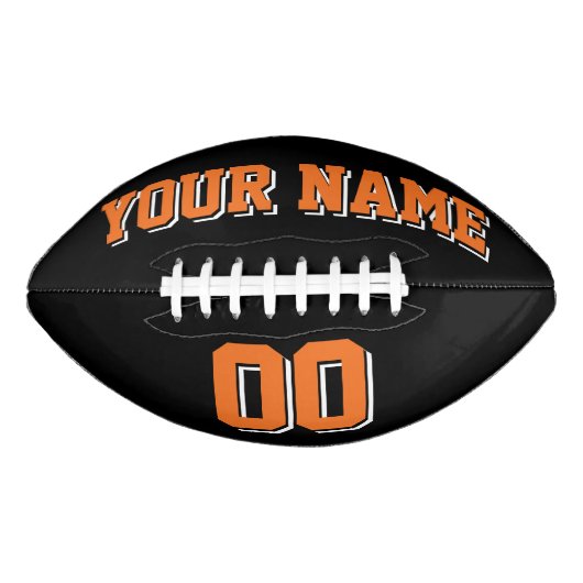 BLACK ORANGE AND WHITE Custom Football (Voorkant)