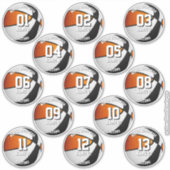 black orange basketball team stickers 13 athletes (Voorkant)