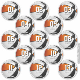 black orange basketball team stickers 13 athletes